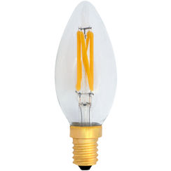 LED-Lampe ELBRO E14, C35, 4W, 230V, 380lm, 2400K, 300°, Ø35, weiss, klar