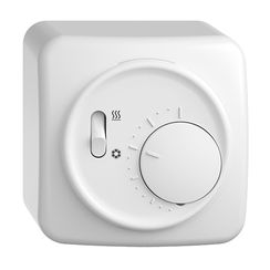AP-Thermostat STANDARDdue, mit Schalter Heizen/Kühlen, 74x74mm, weiss