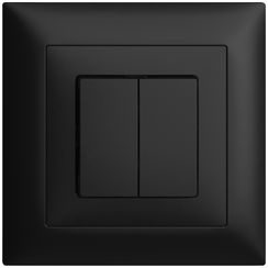 UP-Druckschalter, 1/3+3/1L, schwarz EDIZIOdue, 16A, 88x88mm