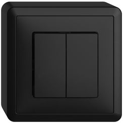AP-Druckschalter, 1/3+3/1L, schwarz EDIZIOdue, 16A, 74x74x39mm