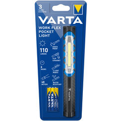LED-Taschenlampe Varta Work Flex Pocket Light 110lm, mit 3xAAA, IPX4