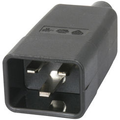 Apparatestecker schwarz Typ IEC320-C20, 16A