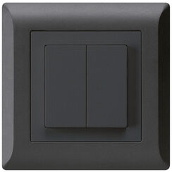 UP-Druckschalter, 1/3+3/1L, schwarz kallysto.line, 10A, 92x92mm
