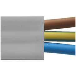 Flachkabel Woertz Ecoline P3 3×2.5mm² PVC hellgrau Eca, Leiter ws ausser PE