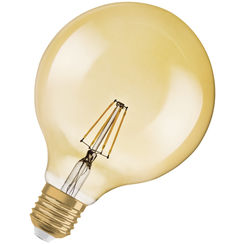 LED-Lampe 1906 GLOBE E27, 7W, 240V, 2400K, Ø125x173mm, gold, klar