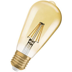 LED-Lampe 1906 EDISON E27, 2.8W, 240V, 2400K, Ø64×145mm, gold, klar
